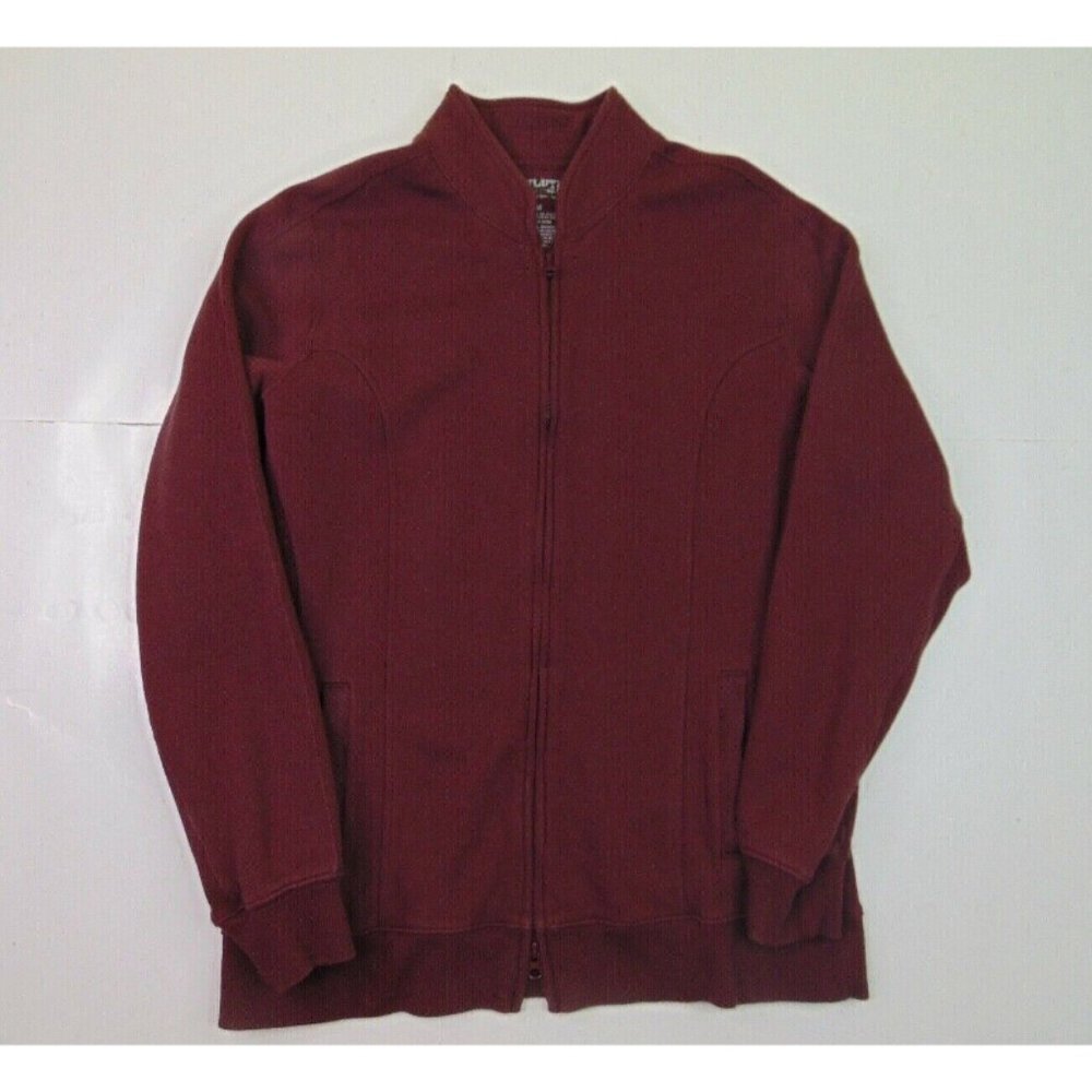 Duluth Women M Full Zip Ribbed Work Jacket Sweatshirt Fleece Red Outdoor